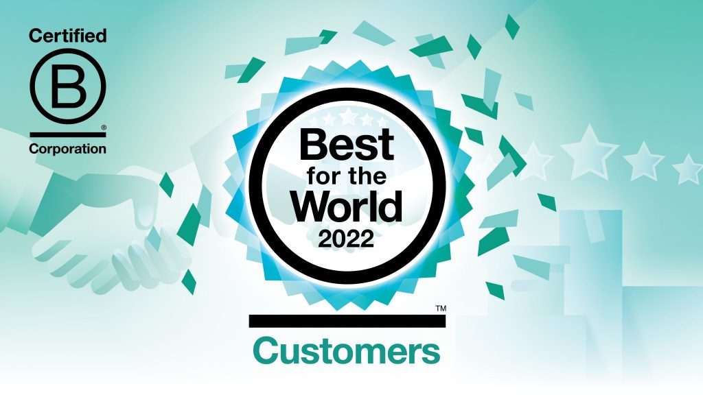 WHEB recognised as a 2022 Best For The World™ B Corp™ for exceptional impact on its Customers